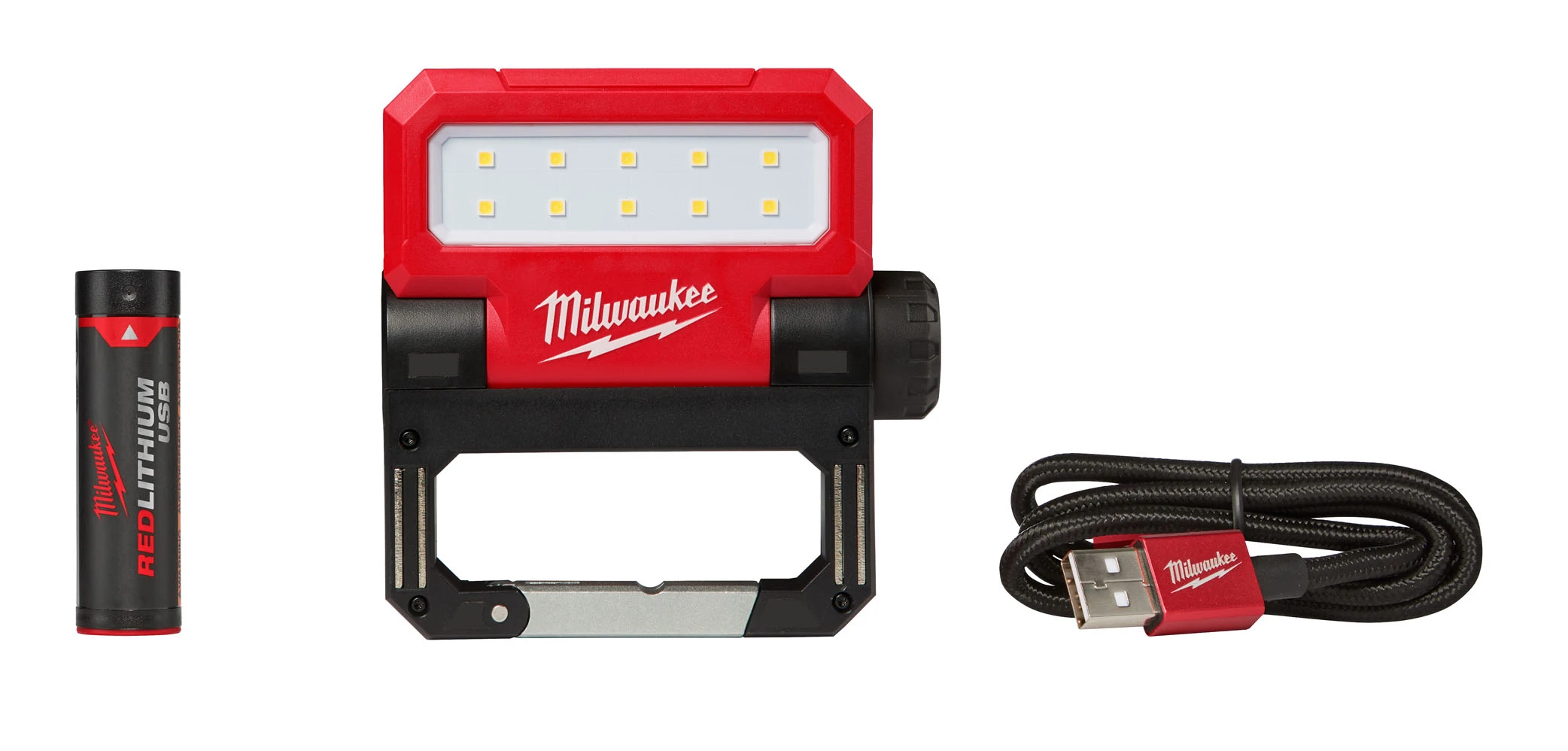 Milwaukee 2114-21 USB Rechargeable Rover Pivoting LED Flood Light Adam's  Tarp  Tool Ltd