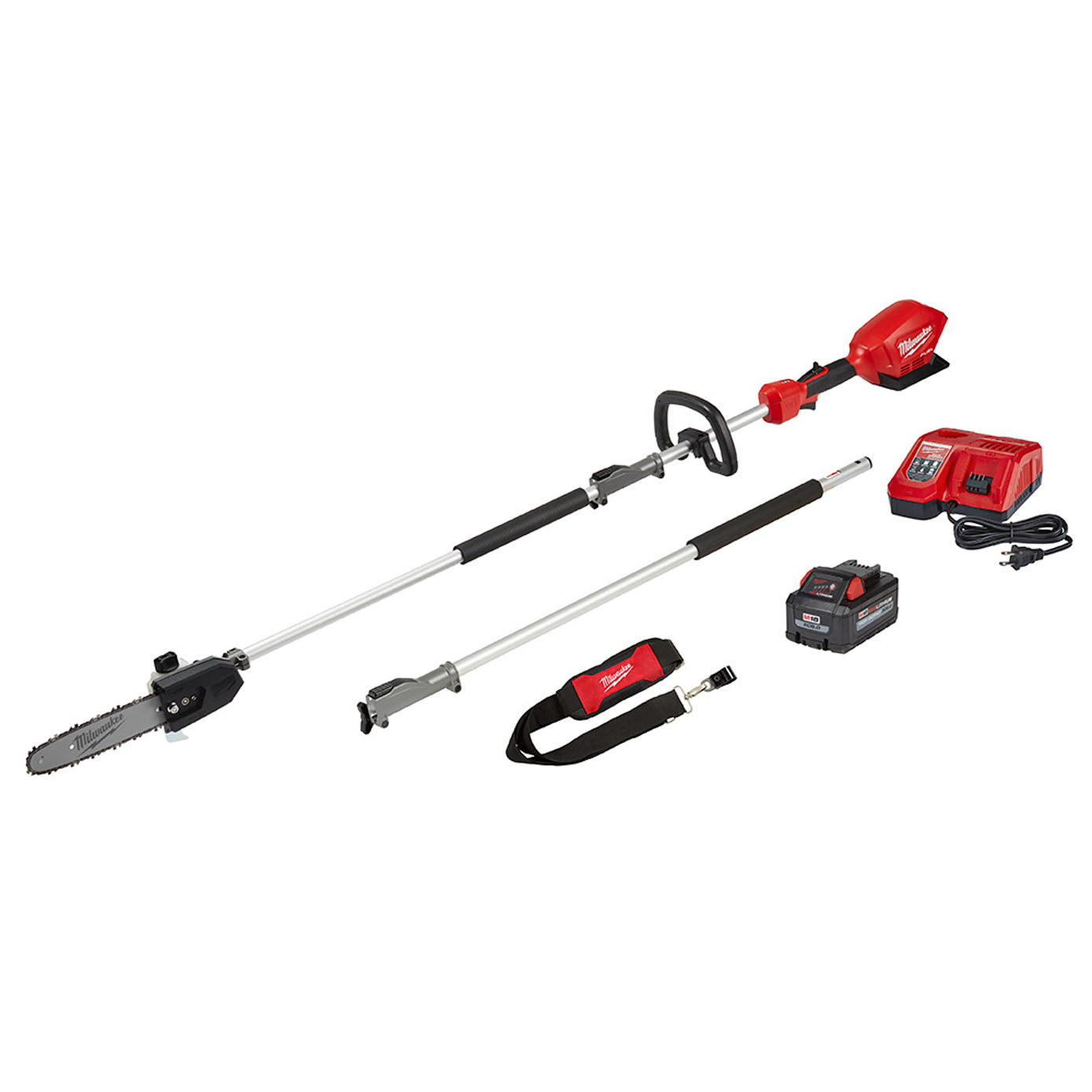 Milwaukee 2825-21PS M18 FUEL 18 Volt Lithium-Ion Brushless Cordless 10 in.  Pole Saw Kit with QUIK-LOK Attachment Capability Adam's Tarp  Tool Ltd