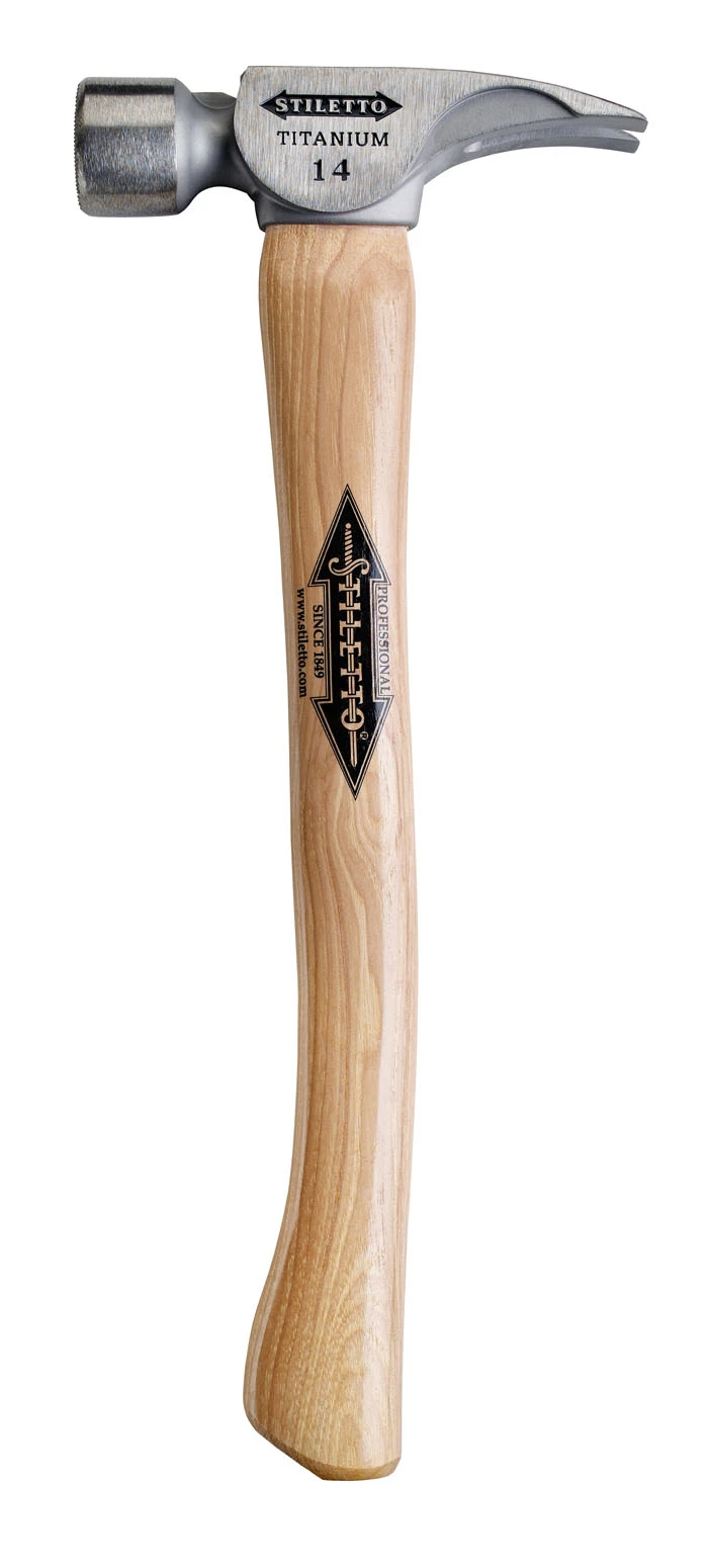 14 oz Titanium Smooth Face Hammer with 16 in. Curved Hickory