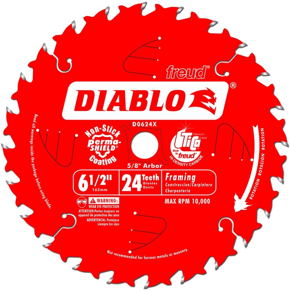 Freud Diablo D0624PX 6-1/2″ 24T Framing Demolition Blades, Pack  Adam's Tarp  Tool Ltd