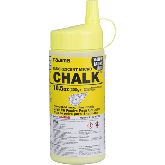 TAJIMA Marking Chalk - White 10.5 oz (300g) Semi Permanent Snap-Line Dye  with Durable Bottle & Easy-Fill Nozzle - PLC3-DW300