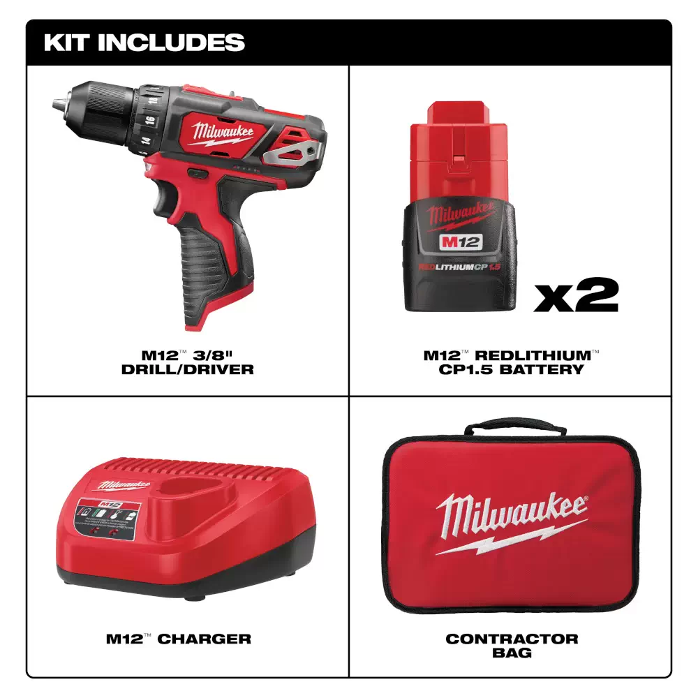 Milwaukee compact deals drill m12