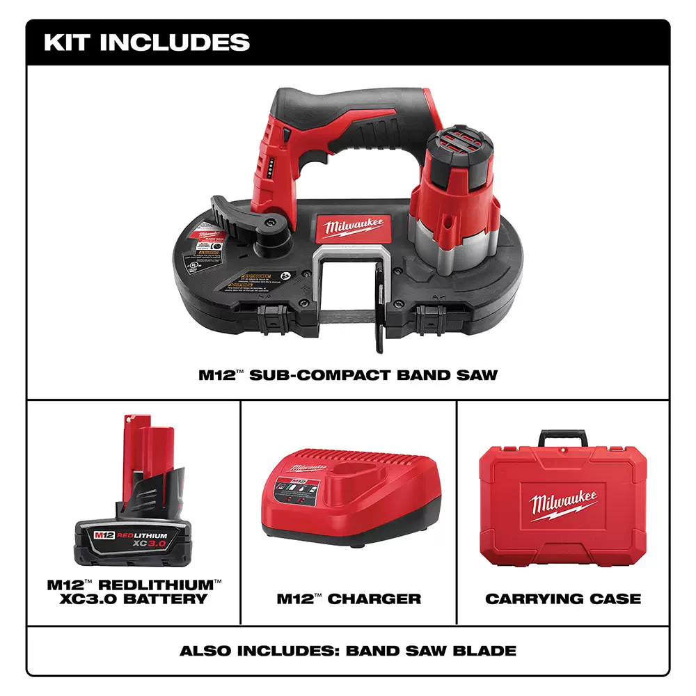 Milwaukee m12 sub compact band deals saw