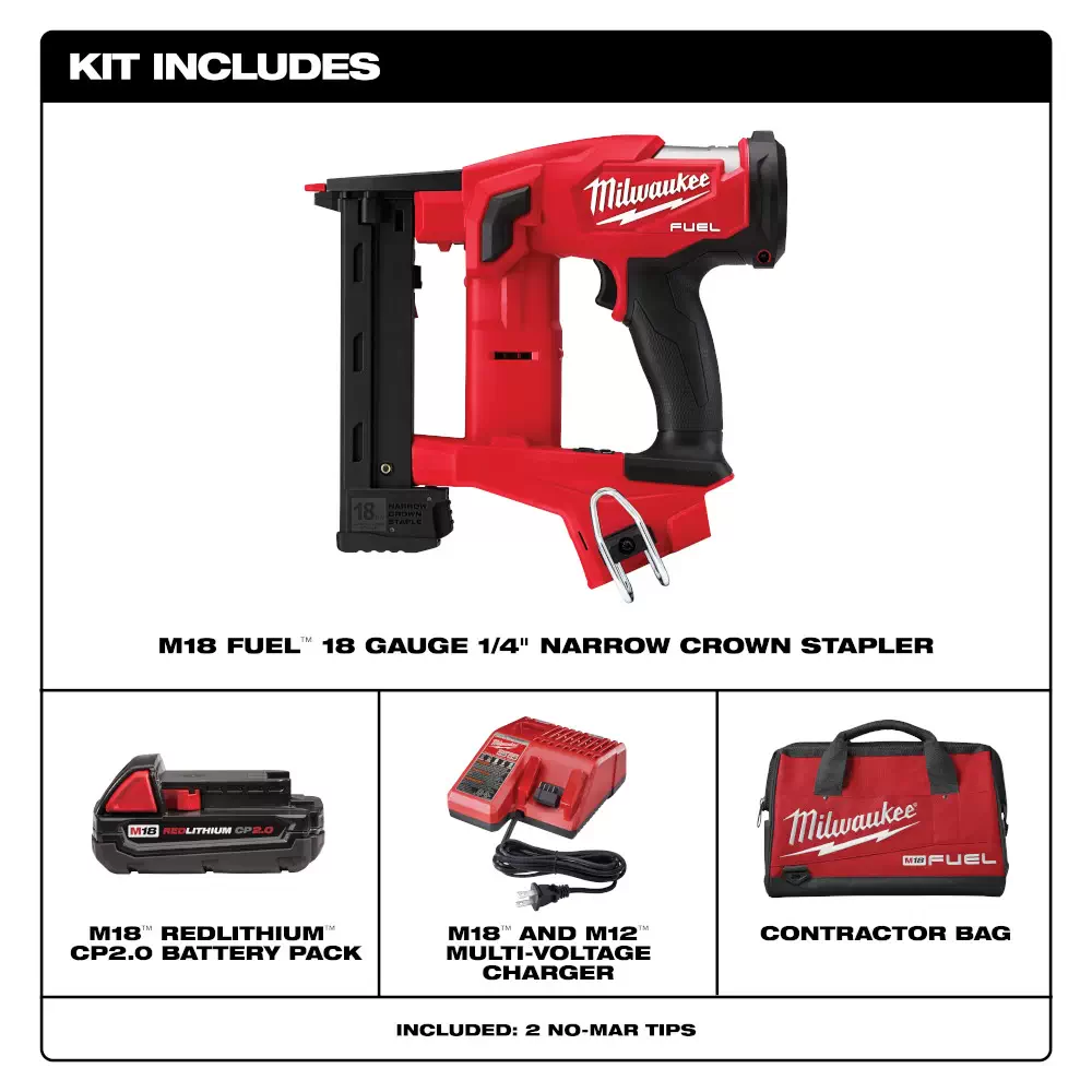 Milwaukee m18 fuel narrow best sale crown stapler