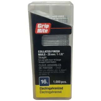 Grip-Rite CF16118M 1-1/8" 16 Gauge Straight Finish Nails, Pack 1,000