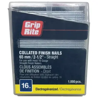 Grip-Rite CF16212M 2-1/2" 16 Gauge Straight Finish Nails, Pack 1,000