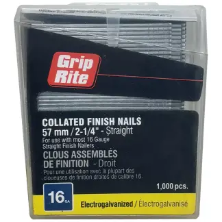 Grip-Rite CF16214M 2-1/4" 16 Gauge Straight Finish Nails, Pack 1,000